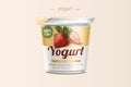 Strawberry yogurt package design Royalty Free Stock Photo