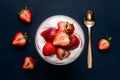 Strawberry yogurt parfait, creamy goodness in a vibrant presentation