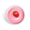 Strawberry yogurt top view