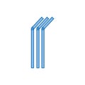 Straws plastic fill icon blue Royalty Free Stock Photo