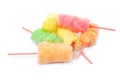 Straws with yummy cotton candy Royalty Free Stock Photo