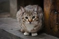 Stray cats poignant gaze reflects hardships faced on the streets Royalty Free Stock Photo