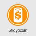 Strayacoin Virtual Currency Coin. Vector Sign Icon of NAH. Royalty Free Stock Photo