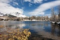 Strbske Pleso lake in winter in High Tatras, Royalty Free Stock Photo