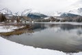 Strbske Pleso lake in winter in High Tatras, Slovakia Royalty Free Stock Photo