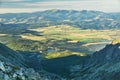 Strbske pleso and Popradska kotlina valley from Strbsky stit peak Royalty Free Stock Photo