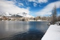 Strbske Pleso winter lake in the High Tatras,Slovakia Royalty Free Stock Photo