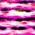 Streaked broken stripe summer tie dye batik beach wear pattern. Seamless blotched stain space dyed shibori effect