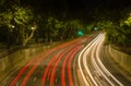 Car light trails, Alexandria Avenue, Melbourne, Australia Royalty Free Stock Photo