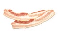 streaky brisket slices raw smoked bacon isolated on white background Royalty Free Stock Photo