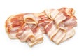 streaky brisket slices raw smoked bacon isolated on white background Royalty Free Stock Photo