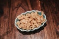 Streaky pork with crispy crackling in bowl, traditional Thai food and appetizer,