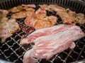 Streaky pork grilling Royalty Free Stock Photo