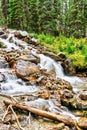 Stream Along East Opabin Trail at Lake O`Hara in Canadian Rockies