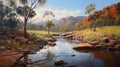 Stream Of Australia: Artwork By Neil Marser In The Style Of Michael Malm Royalty Free Stock Photo