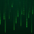 Stream of binary code. Green color code streams glowing on screen. Falling random numbers. Data and technology. Vector Royalty Free Stock Photo