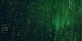 stream of binary code on screen. abstract green background. data and technology, decryption Royalty Free Stock Photo