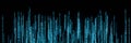 Stream of binary matrix code numbers on the screen panorama 3d rendering Royalty Free Stock Photo