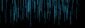 Stream of binary matrix code numbers on the screen panorama 3d rendering Royalty Free Stock Photo