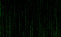 Stream binary matrix code on screen. computer matrix numbers. The concept of coding, crypto exchange, hacking or mining Royalty Free Stock Photo