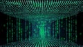A stream of binary matrix code on the screen. numbers of the computer matrix Royalty Free Stock Photo