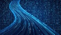 A stream of binary matrix code on the screen. numbers of the computer matrix Royalty Free Stock Photo