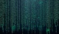 A stream of binary matrix code on the screen. numbers of the computer matrix Royalty Free Stock Photo