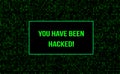 Stream binary matrix code on screen. numbers of the computer matrix with the message that you hacked. Concepts of security,