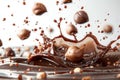 Chocolate Liquid Splashing Into Water