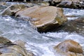 Stream of clean water of mountain river Royalty Free Stock Photo