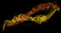 Stream of colored smoke on a black background closeup Royalty Free Stock Photo