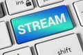 STREAM on the computer keyboard. Selective focus Royalty Free Stock Photo