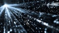 A stream of encrypted binary code flowing