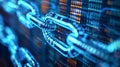 A stream of encrypted binary code flowing