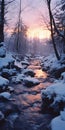 Enchanting Winter Wonderland: Capturing Icy Scenery With Pentax 645n And 35mm Lens Royalty Free Stock Photo