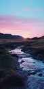 Mild Scenery: Photorealistic Sunrise Over A River In Y2k Aesthetic