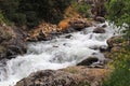 A stream flows between the rocks