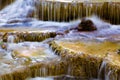Stream motion deep forest waterfall close up Royalty Free Stock Photo