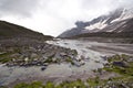 Stream of mountain river. Caucasus valley.