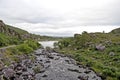 Stream in the near of the Old Weir Bridge in the Killarney National Park, Ireland Royalty Free Stock Photo