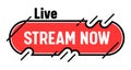 Stream Now Banner, Live Streaming Tv Screen Emblem. Radio Broadcasting or Video News Online Channel, Live Stream Event Royalty Free Stock Photo