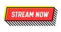 Stream Now, Live Streaming Banner. Broadcasting Video News, Tv Stream Screen Emblem. Online Channel, Live Event Sticker Royalty Free Stock Photo