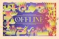 Stream offline overlay matise style background Boho abstract shape text effect retro gradient chuby chick style