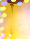 Stream of pouring honey. Honey flowing from a wooden honey spoon Royalty Free Stock Photo