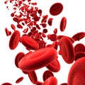 Stream of a red blood cells