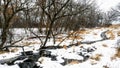 Stream Running through the Snow