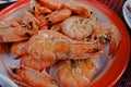 Stream shrimp, with spicy dipping for Thai seafood