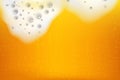 Realistic white cold beer foam with bubbles, flowing down a glass goblet.Stream of soap solution.Background for design oktoberfest