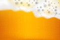 Realistic white cold beer foam with bubbles, flowing down a glass goblet.Stream of soap solution.Background for design oktoberfest