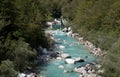 Stream of Soca river near Kobarid Julian Alps Royalty Free Stock Photo